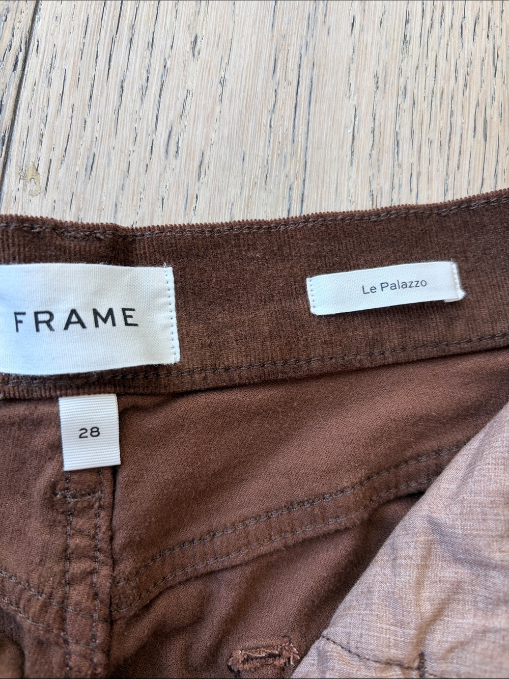 Frame Denim Wide-Leg Corduroy Jeans — Dark Brown - Picture 2 of 2
